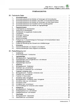 SKODA Citigo-e iV 2019-2020 Fahrwerk Achsen Lenkung Reparaturanleitung PDF