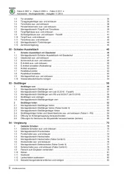 SKODA Fabia 5J 2006-2014 Karosseriearbeiten Innen und Außen Reparaturanleitung