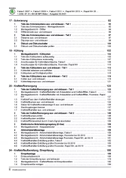 SKODA Fabia Typ 5J 2006-2014 3-Zyl. 1,2l Benzinmotor 60-75 PS Reparaturanleitung