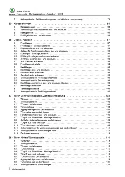 SKODA Fabia 6Y 1999-2007 Karosseriearbeiten Innen Außen Reparaturanleitung PDF