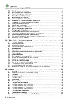 SKODA Fabia Typ 6Y 1999-2007 Fahrwerk Achsen Lenkung Reparaturanleitung