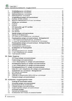 SKODA Fabia Typ 6Y 1999-2007 4 Gang Automatikgetriebe 001 Reparaturanleitung
