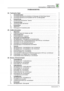 SKODA Fabia Typ NJ 2014-2021 Bremsanlagen Bremsen System Reparaturanleitung PDF