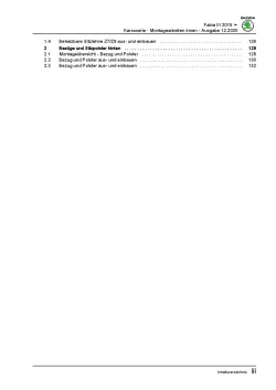 SKODA Fabia Typ NJ 2014-2021 Karosserie Montagearbeiten Innen Reparaturanleitung