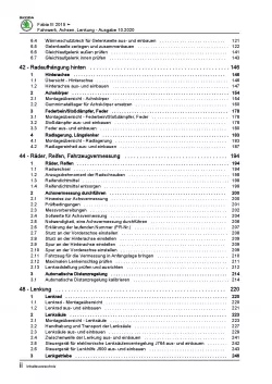 SKODA Fabia Typ NJ 2014-2021 Fahrwerk Achsen Lenkung Reparaturanleitung