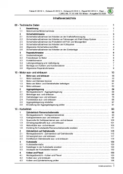 SKODA Fabia NJ (14-21) 4-Zyl. 1,2l Benzinmotor 86-110 PS Reparaturanleitung PDF