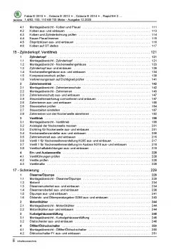 SKODA Fabia Typ NJ (14-21) 4-Zyl. 1,4l Benzinmotor 125-150 PS Reparaturanleitung