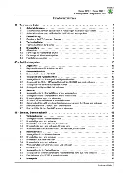 Skoda Karoq Typ NU ab 2017 Bremsanlagen Bremsen System Reparaturanleitung