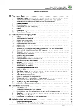 Skoda Karoq ab 2017 Elektrische Anlage Elektrik Systeme Reparaturanleitung PDF