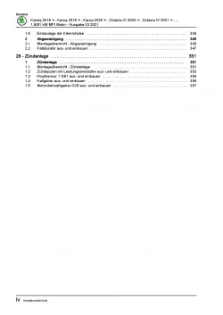 Skoda Karoq Typ NU ab 2017 4-Zyl. 1,6l Benzinmotor 110 PS Reparaturanleitung PDF