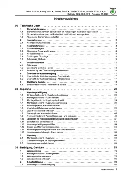 Skoda Kodiaq NS ab 2016 6 Gang Schaltgetriebe Kupplung Reparaturanleitung PDF