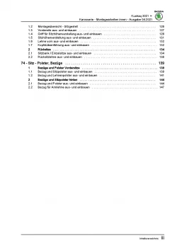 SKODA Kushaq Typ PA ab 2021 Karosserie Montagearbeiten Innen Reparaturanleitung