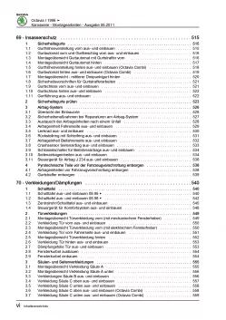 SKODA Octavia 1U 1996-2010 Karosseriearbeiten Innen und Außen Reparaturanleitung