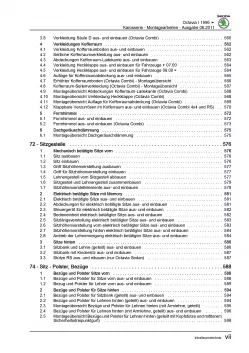 SKODA Octavia 1U 1996-2010 Karosseriearbeiten Innen Außen Reparaturanleitung PDF