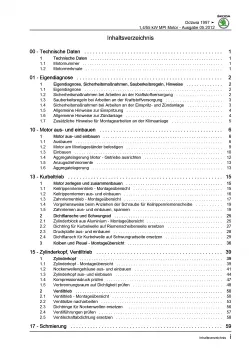 SKODA Octavia 1U 1996-2010 4-Zyl. 1,4l Benzinmotor 75 PS Reparaturanleitung PDF