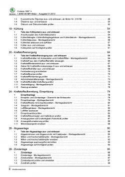 SKODA Octavia 1U 1996-2010 4-Zyl. 1,6l Benzinmotor 75 PS Reparaturanleitung PDF