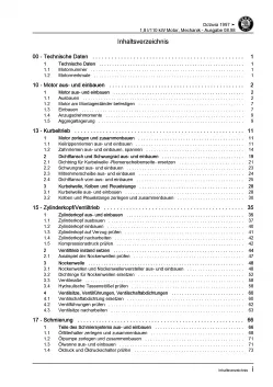 SKODA Octavia 1U (96-10) 1,8l Benzinmotor 150 PS Mechanik Reparaturanleitung PDF