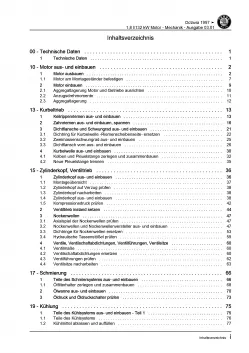 SKODA Octavia 1U (96-10) 1,8l Benzinmotor 180 PS Mechanik Reparaturanleitung PDF