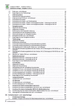 SKODA Octavia 1Z (04-13) Elektrische Anlage Elektrik Systeme Reparaturanleitung