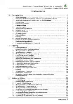 SKODA Octavia (04-13) 6 Gang Schaltgetriebe 0AJ Kupplung Reparaturanleitung PDF