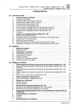 SKODA Octavia 1Z (04-13) 6 Gang Automatikgetriebe DKG 02E Reparaturanleitung PDF