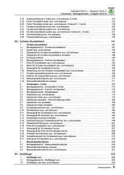 SKODA Octavia 5E 2012-2020 Karosseriearbeiten Innen Außen Reparaturanleitung PDF