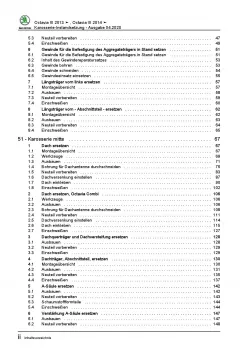 SKODA Octavia 5E (12-20) Karosserie Unfall Instandsetzung Reparaturanleitung PDF