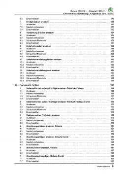 SKODA Octavia 5E 2012-2020 Karosserie Unfall Instandsetzung Reparaturanleitung
