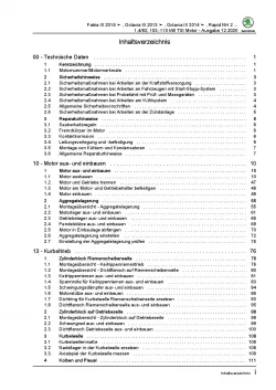 SKODA Octavia (12-20) 4-Zyl. 1,4l Benzinmotor 125-150 PS Reparaturanleitung PDF