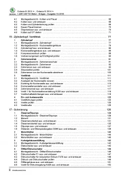 SKODA Octavia Typ 5E 2012-2020 1,4l Erdgas Benzinmotor 110 PS Reparaturanleitung