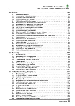 SKODA Octavia 5E 2012-2020 1,4l Erdgas Benzinmotor 110 PS Reparaturanleitung PDF