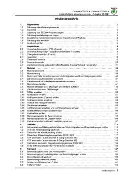 SKODA Octavia NN (19>) Instandhaltung Inspektion Wartung Reparaturanleitung PDF