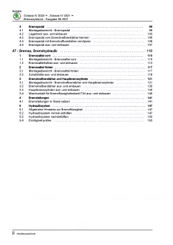 SKODA Octavia Typ NN ab 2019 Bremsanlagen Bremsen System Reparaturanleitung