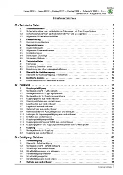 SKODA Octavia ab 2019 6 Gang Schaltgetriebe 0C9 Kupplung Reparaturanleitung PDF