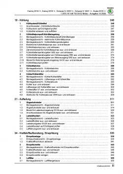 SKODA Octavia ab 2019 3-Zyl. 1,0l Benzinmotor 95-110 PS Reparaturanleitung PDF