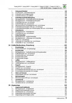 SKODA Octavia NN ab 2019 4-Zyl. 1,6l Benzinmotor 110 PS Reparaturanleitung PDF