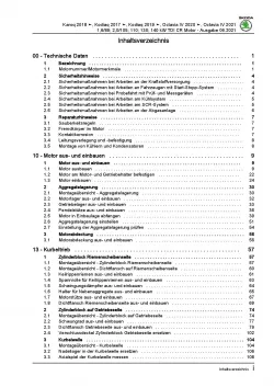 SKODA Octavia NN ab 2019 1,6l 2,0l Dieselmotor 115-190 PS Reparaturanleitung PDF