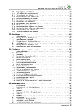 SKODA Rapid Typ NA (11-17) Karosseriearbeiten Innen und Außen Reparaturanleitung