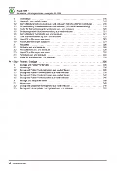 SKODA Rapid Typ NA (11-17) Karosseriearbeiten Innen Außen Reparaturanleitung PDF