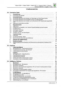 SKODA Rapid NA 2011-2017 7 Gang Automatikgetriebe DSG DKG 0AM Reparaturanleitung