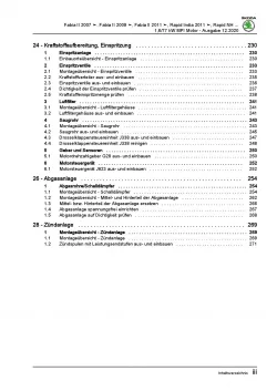 SKODA Rapid NA 2011-2017 4-Zyl. 1,6l Benzinmotor 105 PS Reparaturanleitung PDF