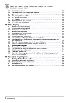 SKODA Rapid NH 2012-2020 6 Gang Automatikgetriebe DSG DKG 09G Reparaturanleitung