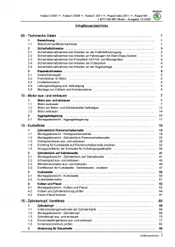 SKODA Rapid NH 2012-2020 4-Zyl. 1,6l Benzinmotor 105 PS Reparaturanleitung PDF