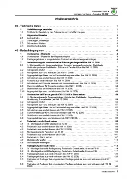 SKODA Roomster Typ 5J 2006-2015 Fahrwerk Achsen Lenkung Reparaturanleitung