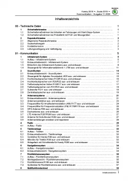 Skoda Scala Typ NW ab 2019 Radio Navigation Kommunikation Reparaturanleitung PDF