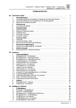 Skoda Scala NW ab 2019 5 Gang Schaltgetriebe 0AF Kupplung Reparaturanleitung PDF