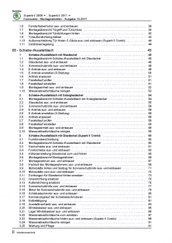 SKODA Superb 3T (08-15) Karosseriearbeiten Innen Außen Reparaturanleitung PDF