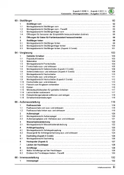 SKODA Superb 3T (08-15) Karosseriearbeiten Innen Außen Reparaturanleitung PDF