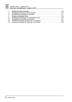 SKODA Superb 3T (08-15) Karosseriearbeiten Innen Außen Reparaturanleitung PDF