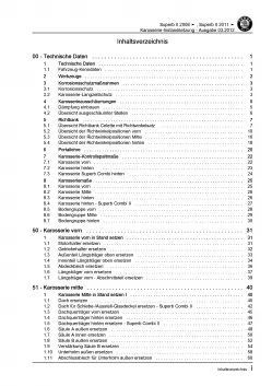 SKODA Superb 3T (08-15) Karosserie Unfall Instandsetzung Reparaturanleitung PDF